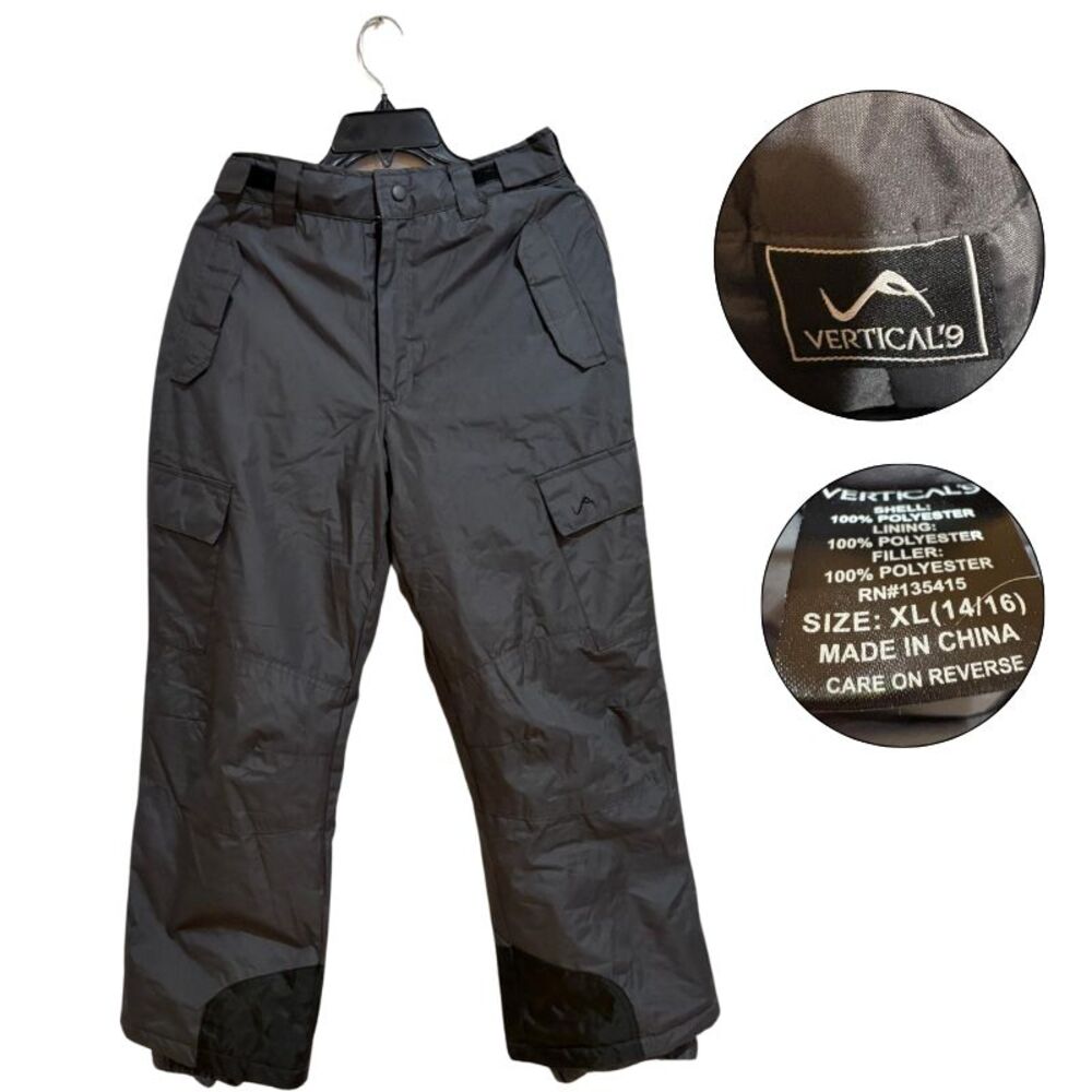 Vertical 9 Women's Black Snow Ski Pants Size XL (14/16) Waterproof Insulated